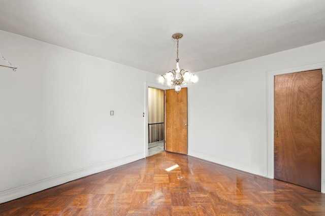 283 Bay 14th St, New York City, NY 11214 - spare room with a chandelier and baseboards