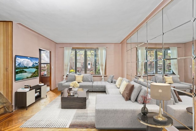 283 Bay 14th St, New York City, NY 11214 - living room featuring plenty of natural light and wood finished floors