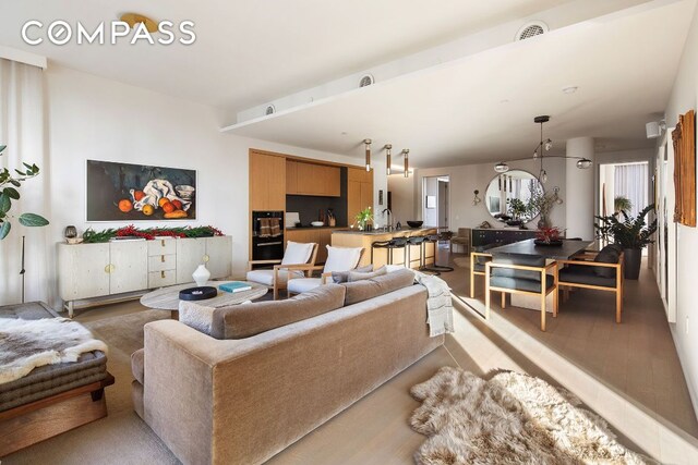 living room featuring hardwood / wood-style floors