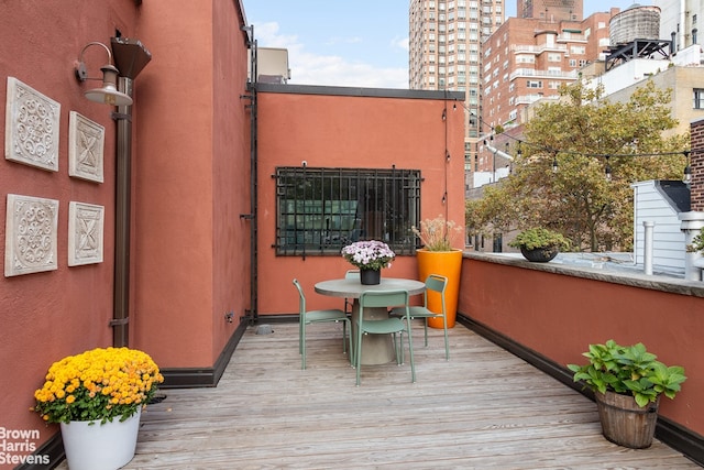 balcony with a view of city