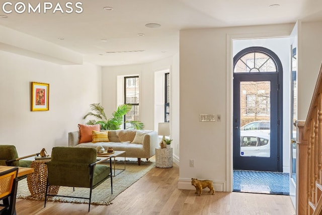 entryway featuring light hardwood / wood-style flooring