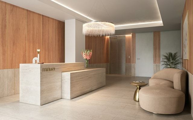 244 E 52nd St Unit 3C, New York City, NY 10022 - reception featuring wood walls