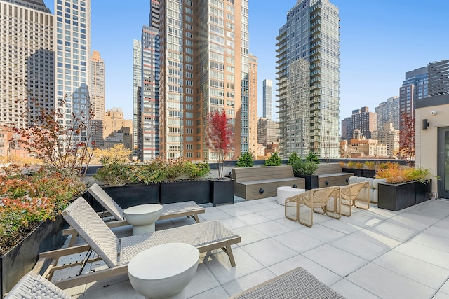 view of patio featuring a city view