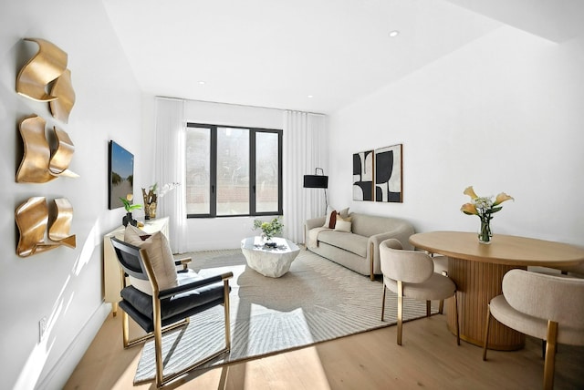 living room featuring light hardwood / wood-style flooring