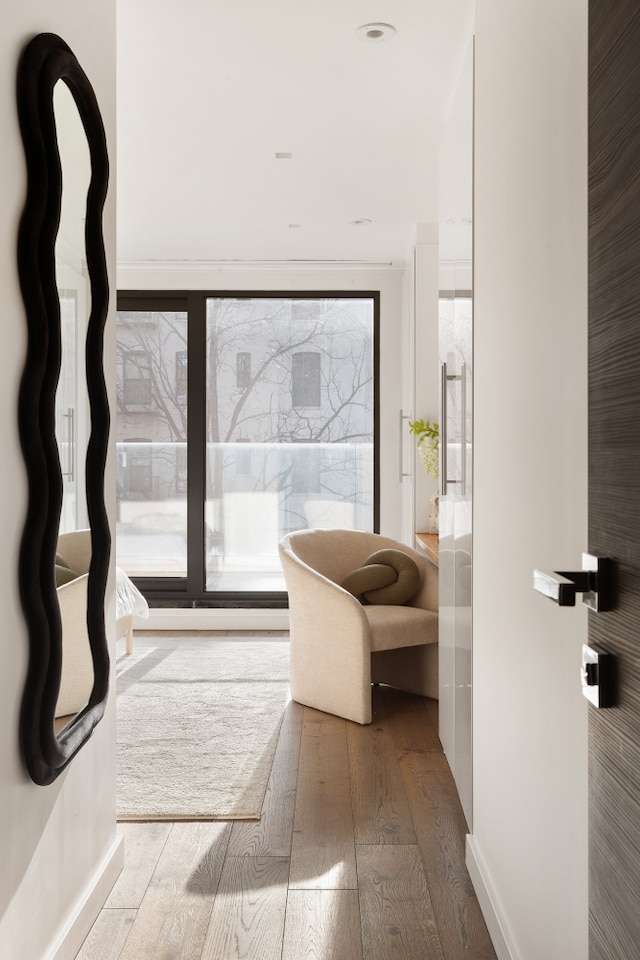 hallway featuring hardwood / wood-style floors