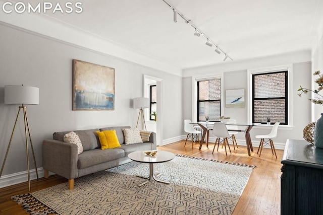 living room featuring hardwood / wood-style floors