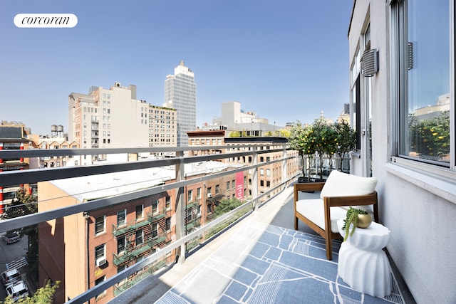 balcony with a view of city