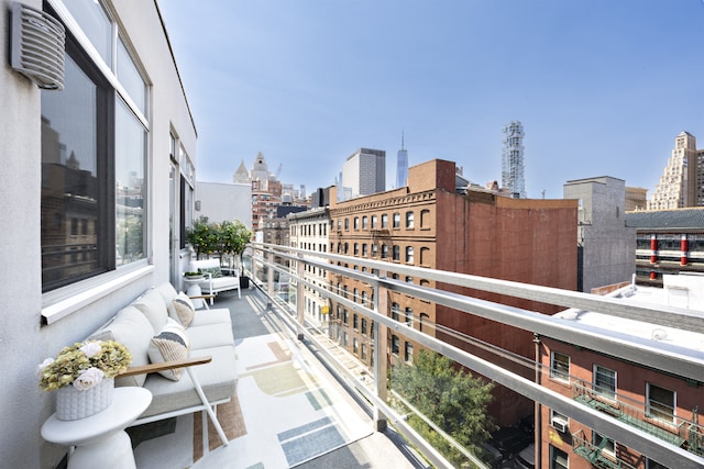 balcony with a view of city