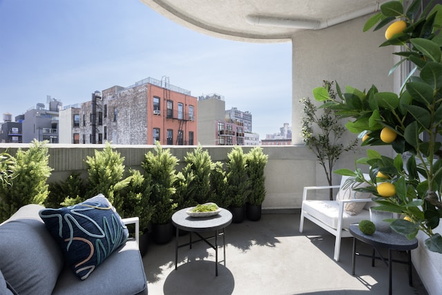 balcony with a view of city