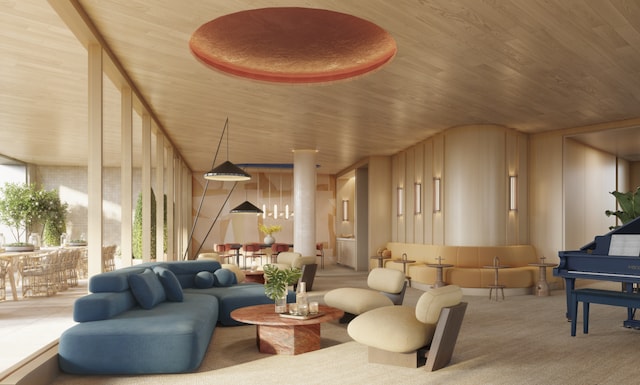 1 Park Row Unit 19B, New York City, NY 10038 - lobby featuring wooden ceiling