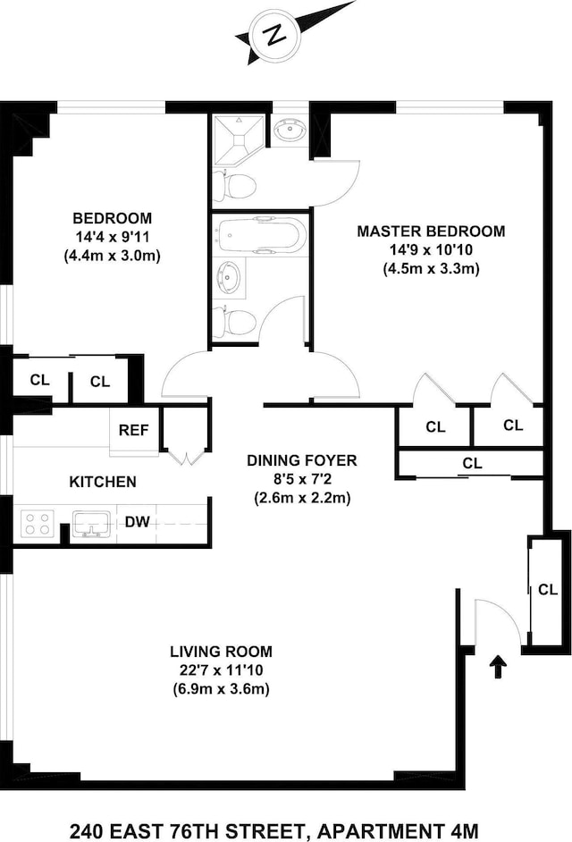 240 E 76th St Unit 7-M, New York City, NY 10021 - view of property floor plan