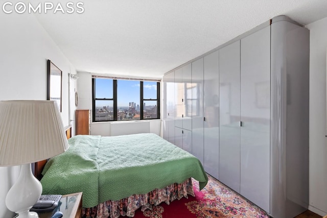 bedroom with a textured ceiling