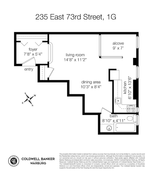 235 E 73rd St Unit 1G, New York City, NY 10021 - view of home floor plan