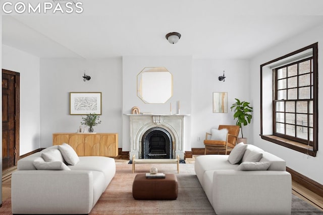 living room featuring hardwood / wood-style floors