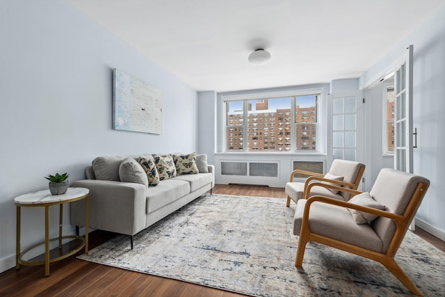 435 E 77th St Unit 10G, New York City, NY 10021 - living room with wood finished floors