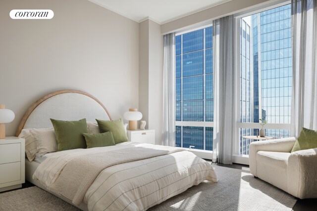 bedroom featuring ornamental molding