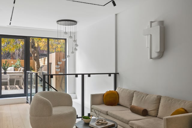 living room featuring light hardwood / wood-style flooring