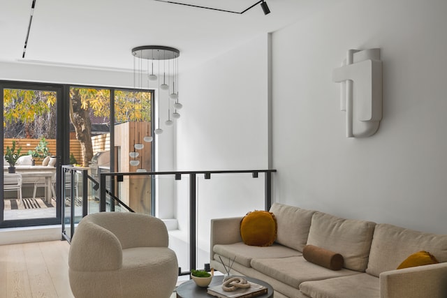 living room featuring light wood finished floors