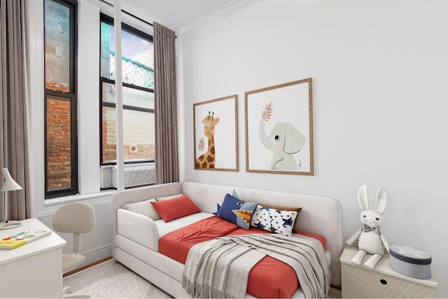 bedroom featuring ornamental molding