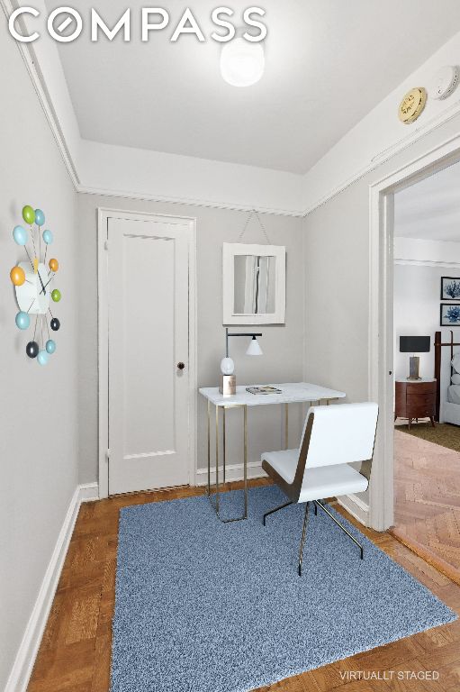 office featuring dark wood-type flooring