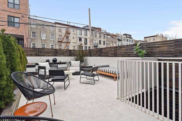 view of patio / terrace with an outdoor hangout area