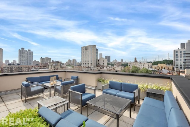 view of patio / terrace featuring an outdoor living space