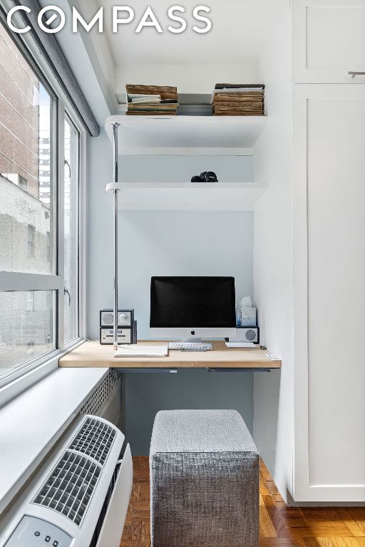 office space featuring built in desk