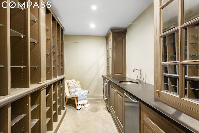 wine room with wet bar