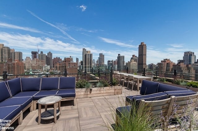 view of patio featuring an outdoor living space