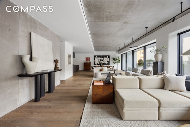 living room featuring wood finished floors