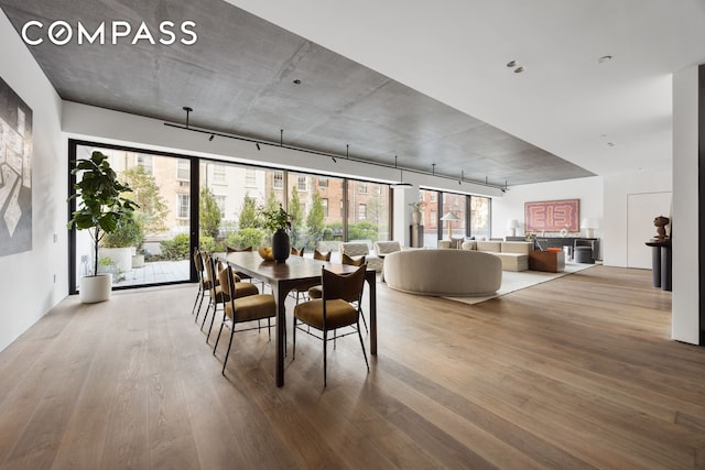 dining area featuring wood finished floors