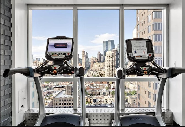 exercise room featuring plenty of natural light