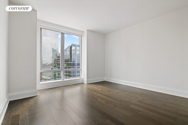 empty room featuring dark hardwood / wood-style flooring