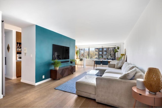 living room featuring hardwood / wood-style floors