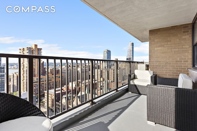 balcony with a view of city