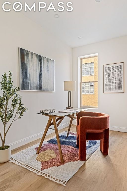 office area featuring wood-type flooring