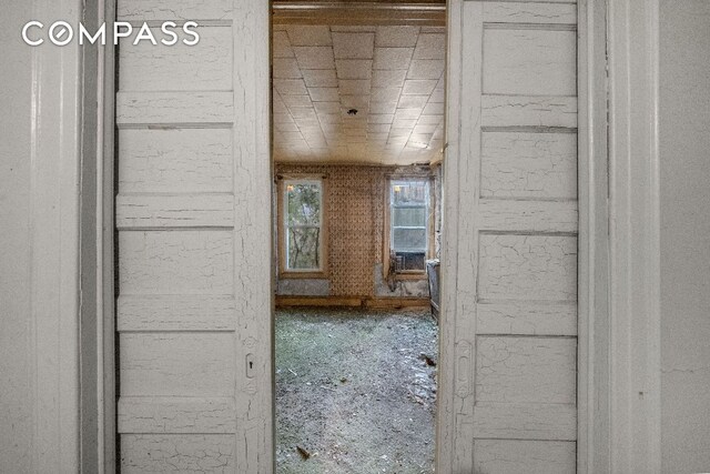 empty room featuring light parquet floors and radiator