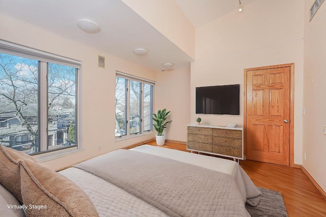 bedroom featuring light hardwood / wood-style floors