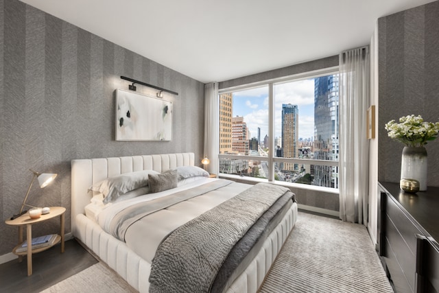 bedroom featuring light hardwood / wood-style floors