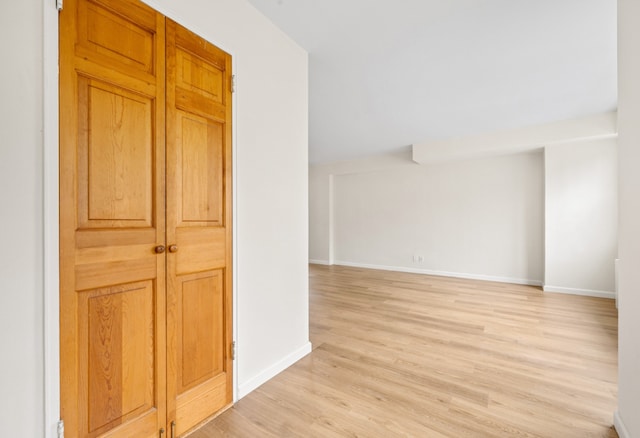 interior space with light hardwood / wood-style floors