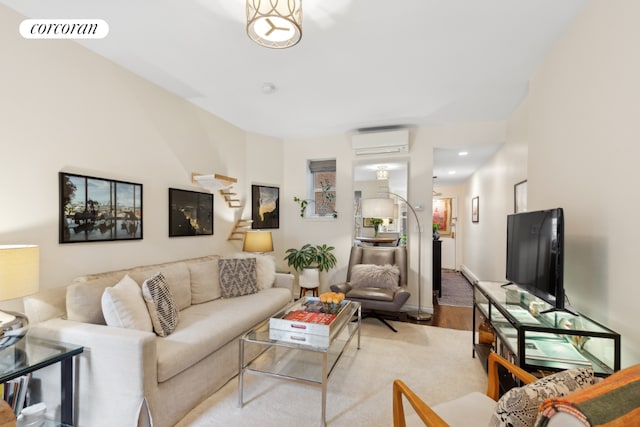 living room featuring a wall unit AC