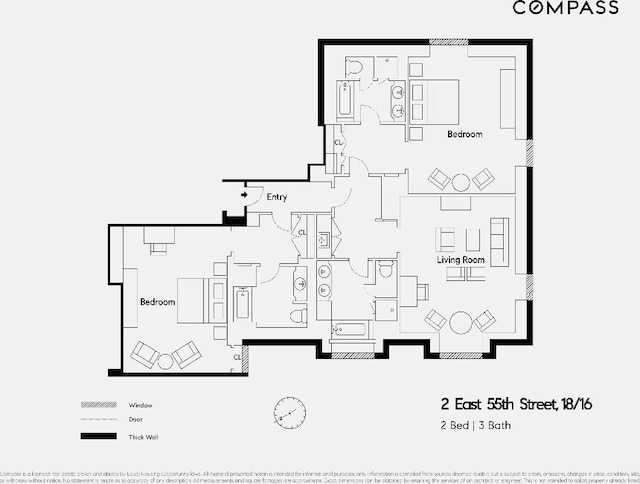 2 E 55th St Unit 1018W35, New York City, NY 10022 - floor plan
