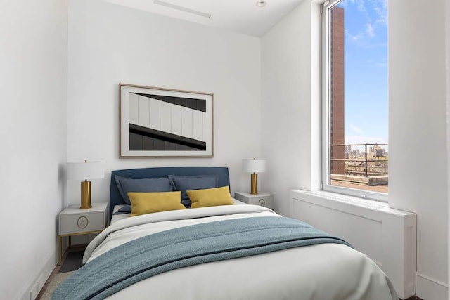 bedroom with radiator