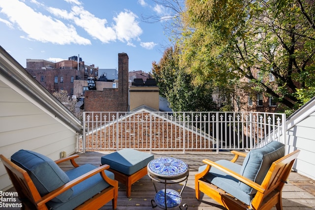 view of patio / terrace with a balcony