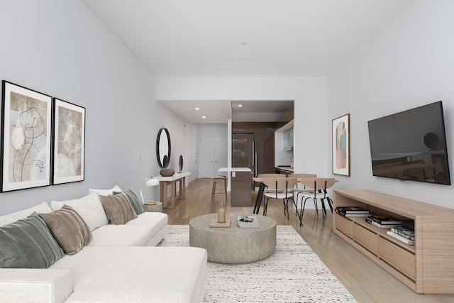 living room with light wood-style floors