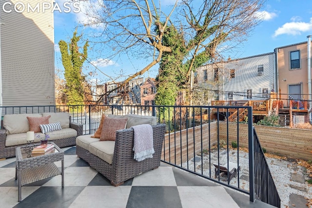 balcony with an outdoor hangout area