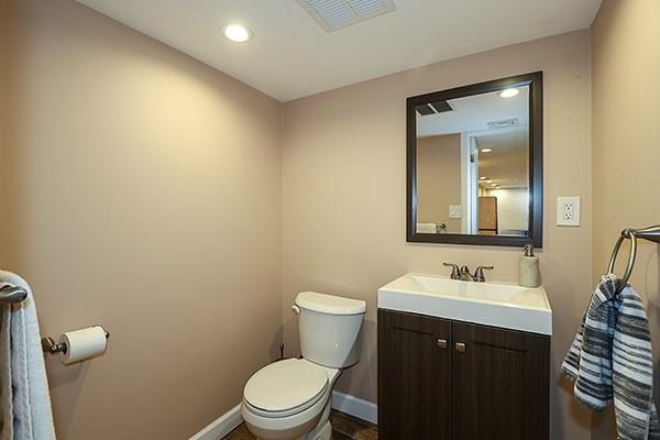 bathroom featuring toilet and vanity