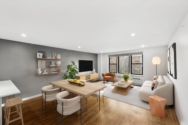 living room with wood-type flooring