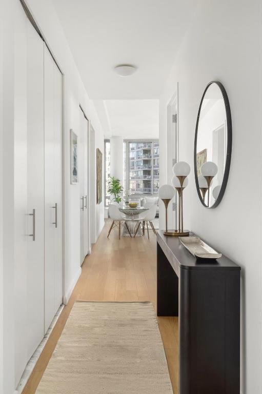 hall featuring light hardwood / wood-style floors