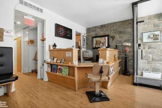 misc room featuring light hardwood / wood-style flooring